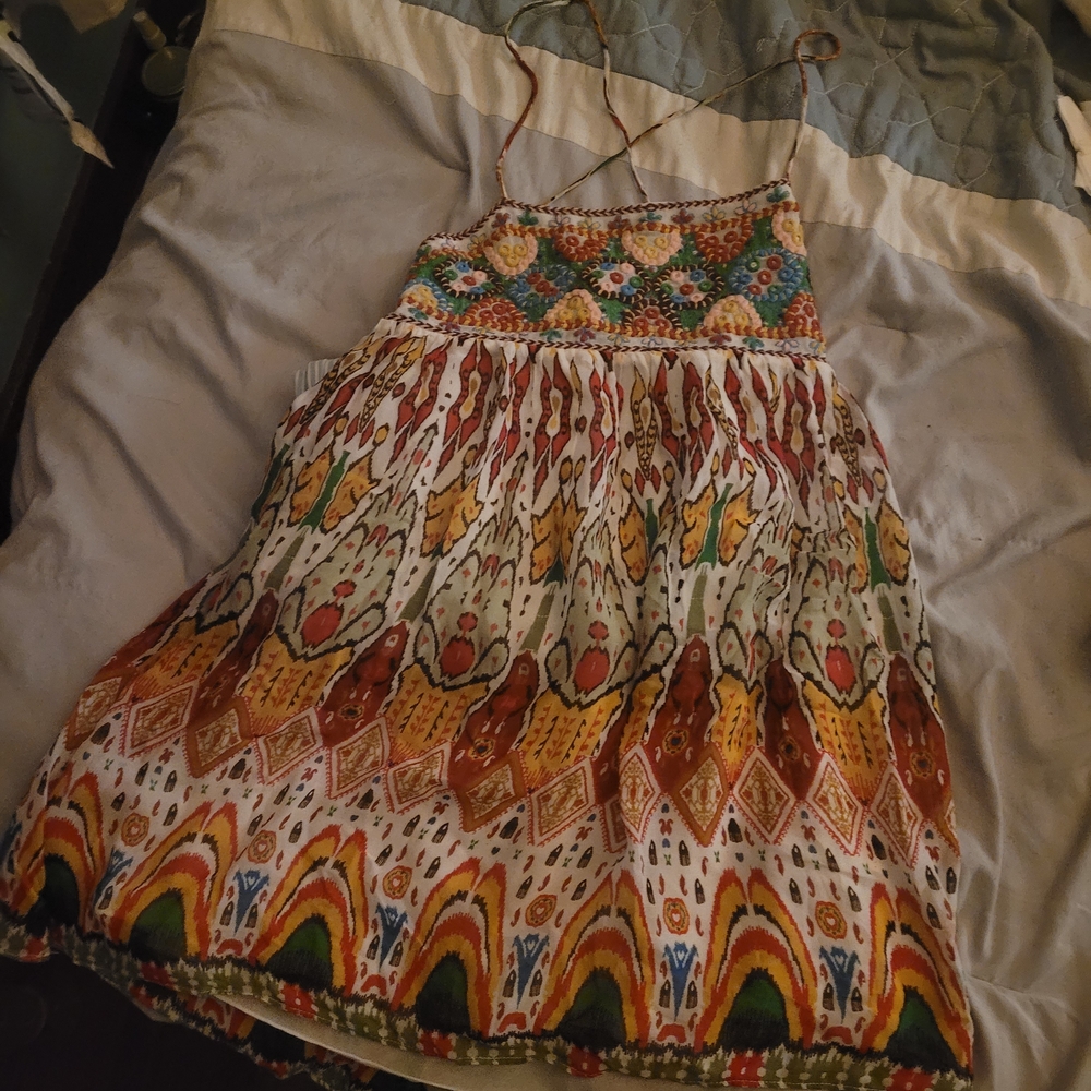 Zara Multicolor Bohemian Mini Dress